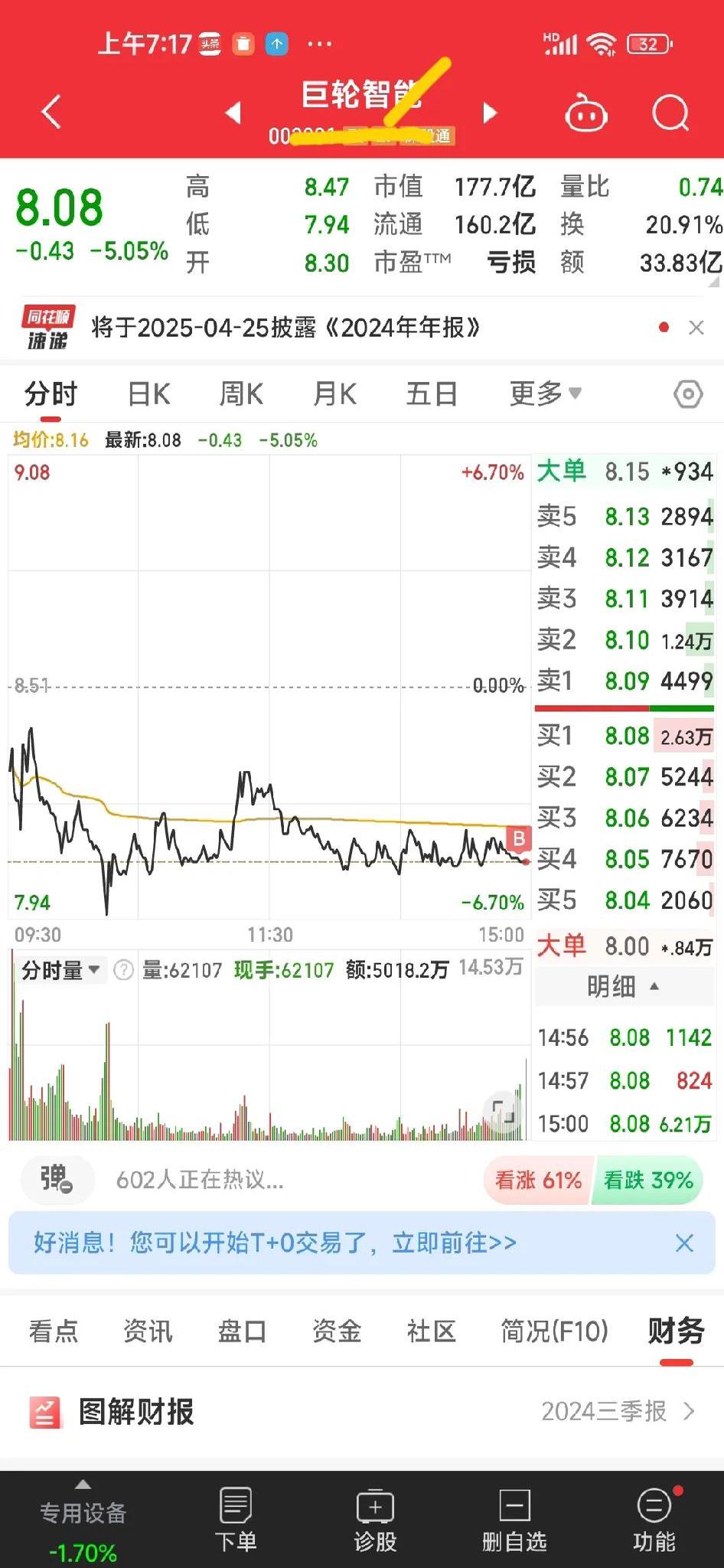 南京熊猫：公司2024年度业绩亏损，目前不涉及被ST或者退市
