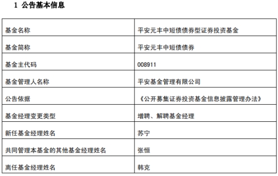 南方宝元债券型基金变更基金经理